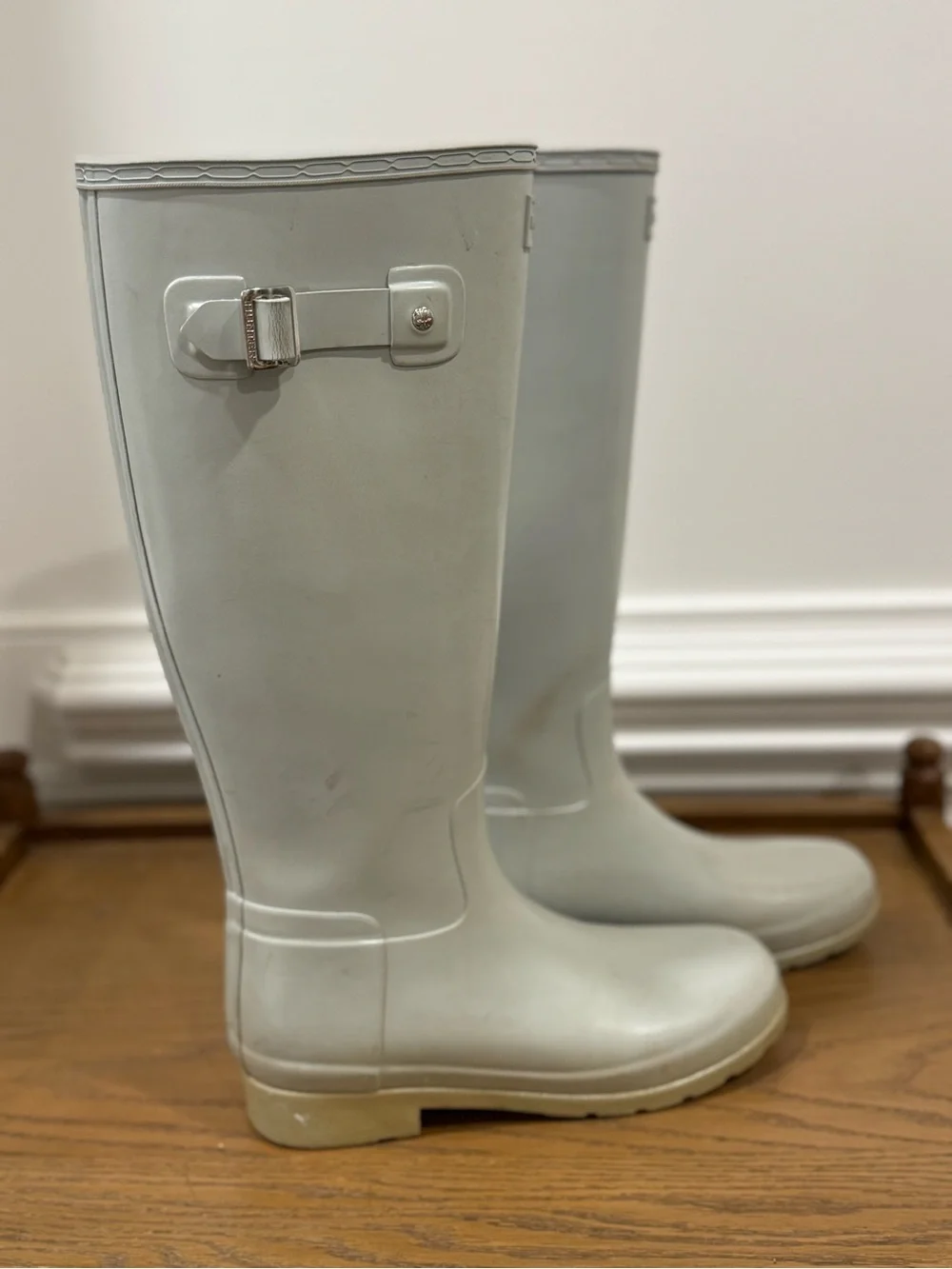 Hunter Original Tall Women's Refined GLOSS Tall Rain Boots Stormy Gray Size 7